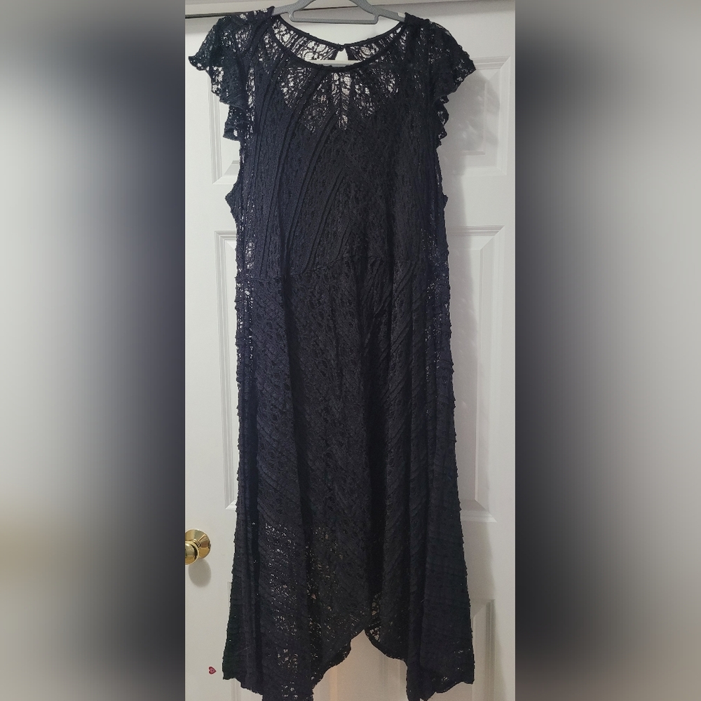 Torrid Black Asymmetrical Lace Dress